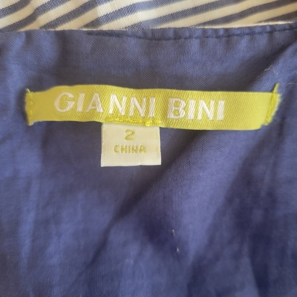 Gianni Bini Blue Striped Eyelet Lace Hem Sundress Size 2 - Picture 5 of 5